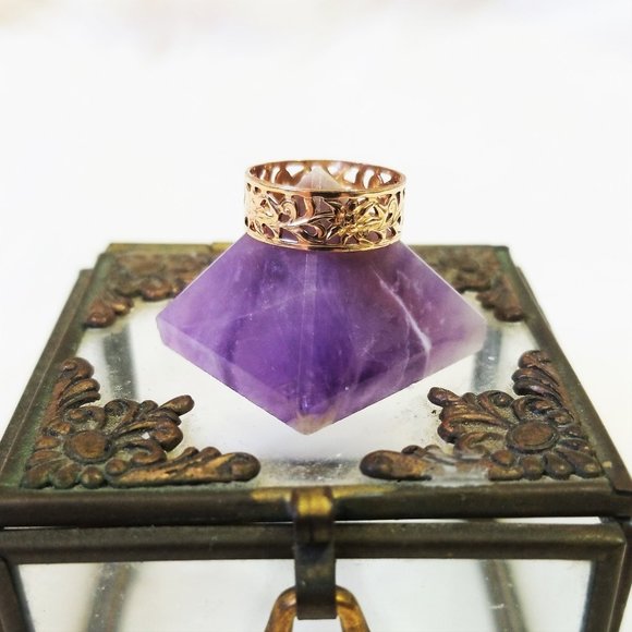 {nwt} Wide 14k Gold Vermeil Wildflower Midi Ring - Picture 1 of 7